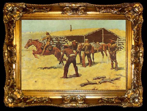 framed  Frederick Remington Coming and Going of the Pony Express, ta009-2